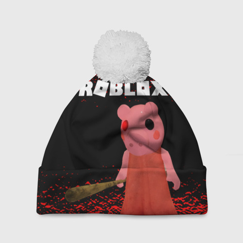 Шапка 3D c помпоном Roblox piggy/Свинка Пигги., цвет 3D печать