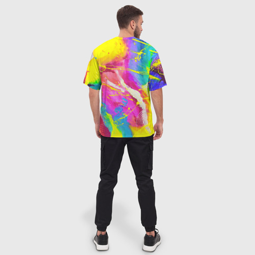 Мужская футболка oversize 3D Ти-дай, цвет 3D печать - фото 4