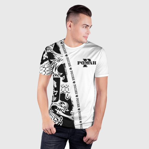 Мужская футболка 3D Slim Роман, цвет 3D печать - фото 3