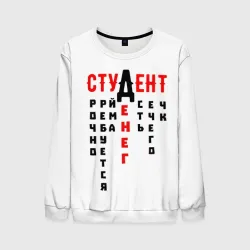 Мужской свитшот 3D Студент