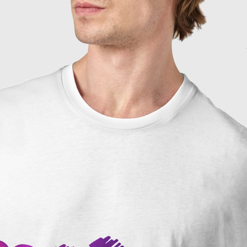 Мужская футболка хлопок Сердца цветные, цвет белый - фото 6