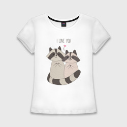 Женская футболка хлопок Slim I love you Енотики