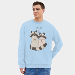 Мужской свитшот oversize без начеса хлопок I love you Енотики - фото 2