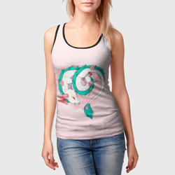 Женская майка 3D Спящий дракон Хаку чиби цветы - фото 2