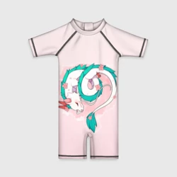 Детский купальный костюм 3D Спящий дракон Хаку чиби цветы