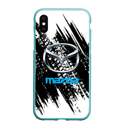 Чехол для iPhone XS Max матовый Mazda, цвет мятный