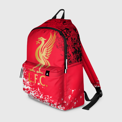 Рюкзак с принтом Liverpool для любого человека, вид спереди №1. Цвет основы: белый
