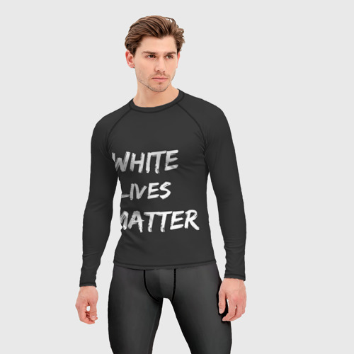 Мужской рашгард 3D White Lives Matter, цвет 3D печать - фото 3