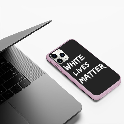 Чехол для iPhone 11 Pro матовый White Lives Matter, цвет розовый - фото 5
