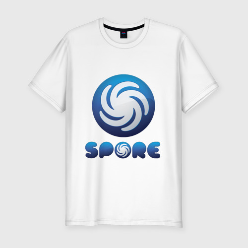 Мужская футболка приталенная из хлопка с принтом Spore, вид спереди №1