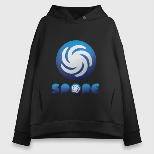 Женское худи Oversize хлопок Spore, цвет черный