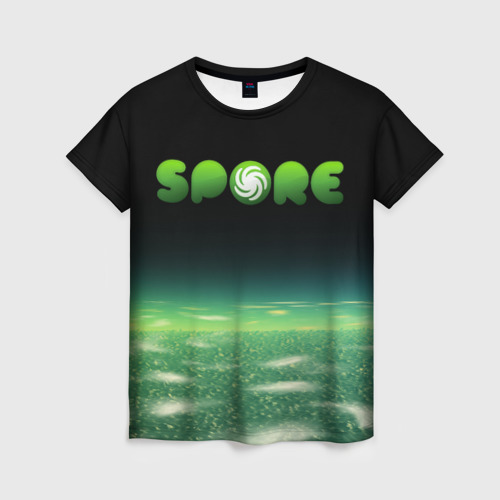 Женская футболка 3D Spore Green спор, цвет 3D печать