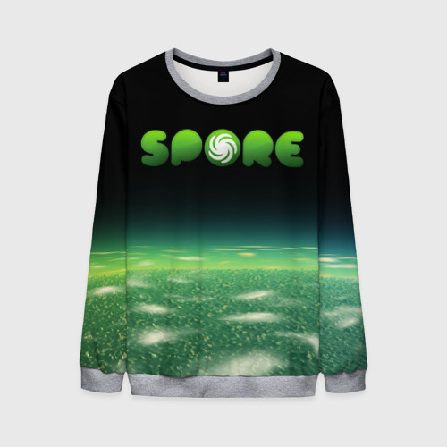 Мужской свитшот 3D Spore Green спор, цвет меланж