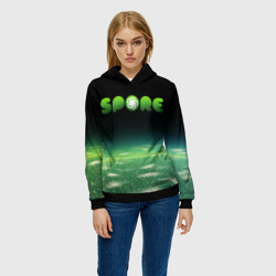Женская толстовка 3D Spore Green спор - фото 2