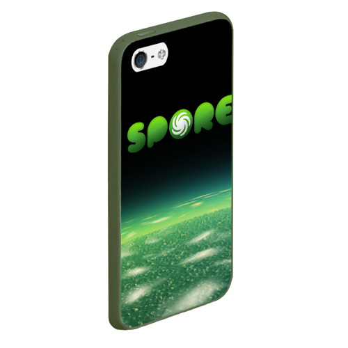 Чехол для iPhone 5/5S матовый Spore Green спор, цвет темно-зеленый - фото 3