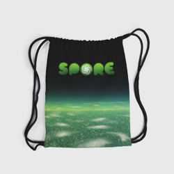 Рюкзак с принтом Spore Green спор для любого человека, вид спереди №5. Цвет основы: белый