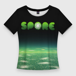 Женская футболка 3D Slim Spore Green спор