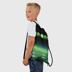 Рюкзак с принтом Spore Green спор для любого человека, вид спереди №2. Цвет основы: белый
