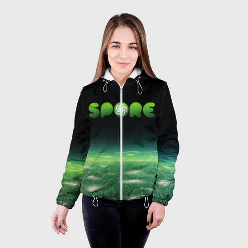 Женская куртка 3D Spore Green спор, цвет белый - фото 3