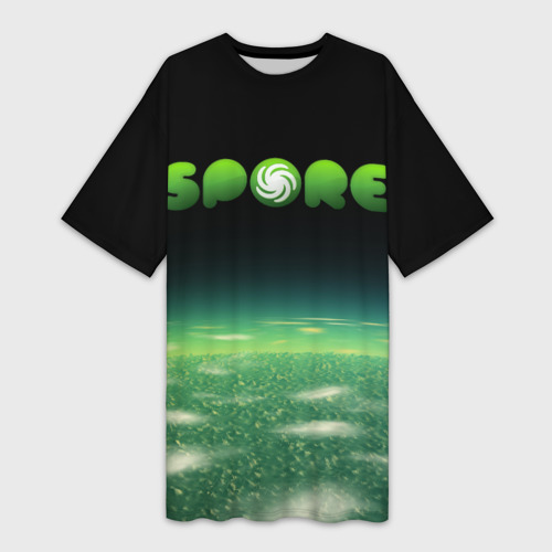 Платье-футболка 3D Spore Green спор, цвет 3D печать