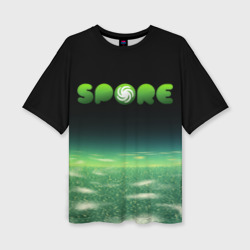 Женская футболка oversize 3D Spore Green спор