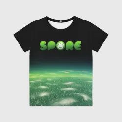 Детская футболка 3D Spore Green спор