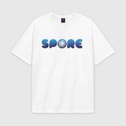 Мужская футболка Oversize хлопок texturе Spore Logo Blue