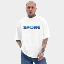 Мужская футболка Oversize хлопок texturе Spore Logo Blue - фото 2