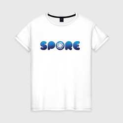 Женская футболка хлопок Spore Logo Blue