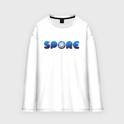 Женский лонгслив oversize хлопок Spore Logo Blue