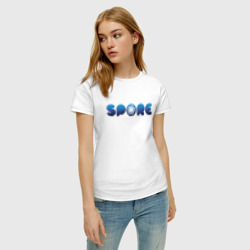 Женская футболка хлопок Spore Logo Blue - фото 2