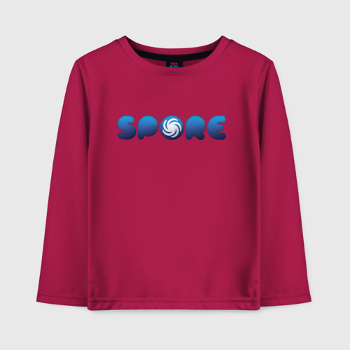 Детский лонгслив хлопок Spore Logo Blue, цвет маджента