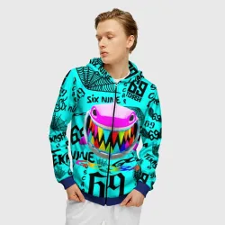 Мужская толстовка 3D на молнии 6ix9ine - фото 2