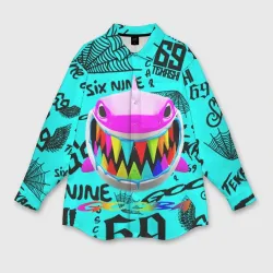 Женская рубашка oversize 3D 6ix9ine