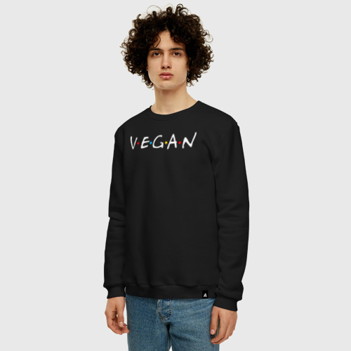 Мужской свитшот хлопок Vegan, цвет черный - фото 3