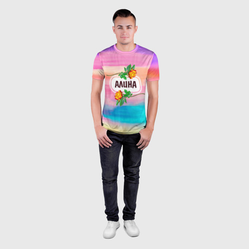Мужская футболка 3D Slim Алина, цвет 3D печать - фото 4