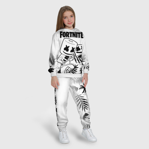 Детский костюм с толстовкой 3D Fortnite Marshmello, цвет белый - фото 5