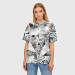 Женская футболка oversize 3D Зеркальный калейдоскоп - фото 2