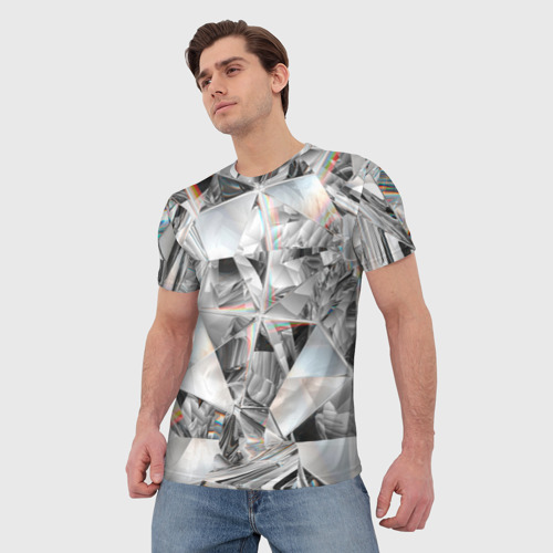 Мужская футболка 3D зеркальный калейдоскоп , цвет 3D печать - фото 3