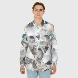 Мужская рубашка oversize 3D Зеркальный калейдоскоп - фото 2