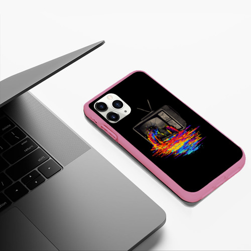 Чехол для iPhone 11 Pro Max матовый Треш, цвет малиновый - фото 5