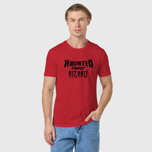 Мужская футболка хлопок Kizaru haunted family, цвет красный - фото 3