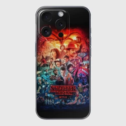 Чехол для iPhone 15 Pro силиконовый с защитой камеры Очень странные дела 4