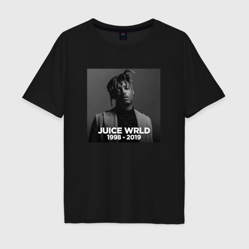 Мужская футболка хлопок Oversize Juice WRLD r.I.p, цвет черный