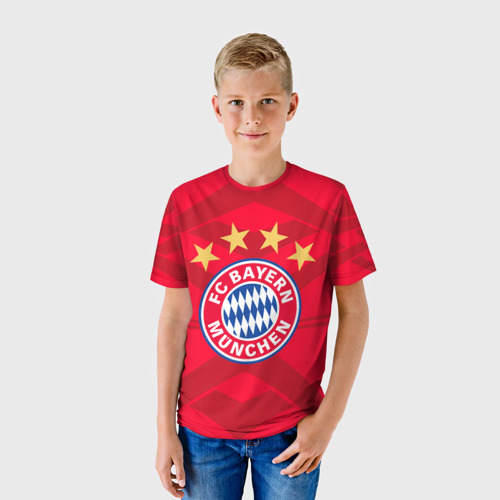 Детская футболка 3D с принтом Bayern Munchen, фото на моделе #1
