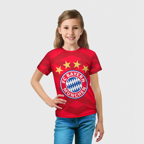 Детская футболка 3D с принтом Bayern Munchen, вид сбоку #3