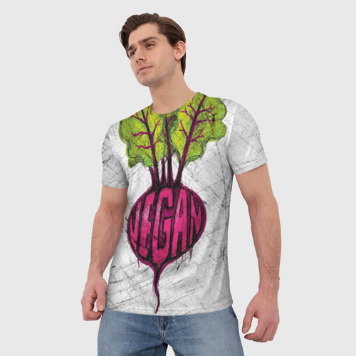 Мужская футболка 3D Vegan, цвет 3D печать - фото 3