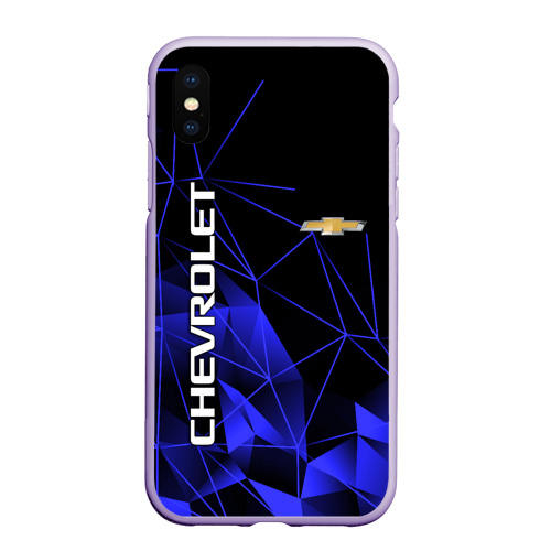 Чехол для iPhone XS Max матовый Chevrolet, цвет светло-сиреневый