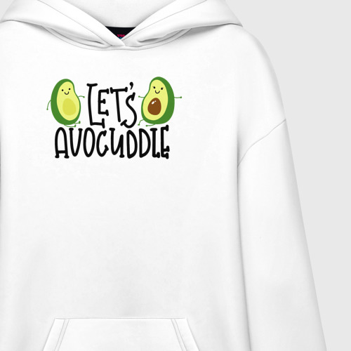 Худи SuperOversize хлопок Let's Avocuddle, цвет белый - фото 3