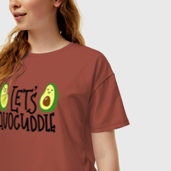 Женская футболка хлопок Oversize Let's Avocuddle - фото 2